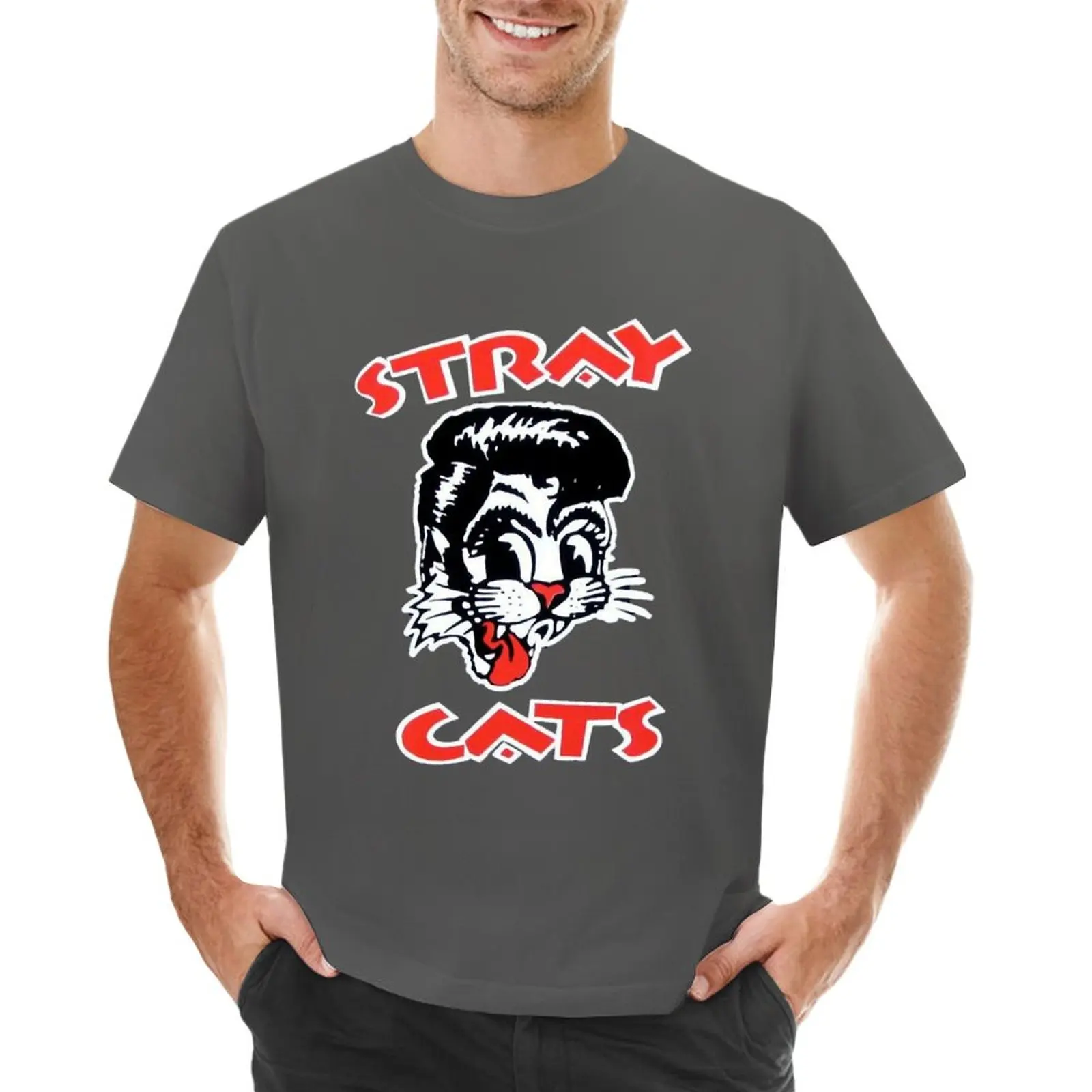 Birthday Gift 80s band 1991 Top Selling Stray Cats New T-shirt cute tops sweat kawaii clothes fitted t shirts for men