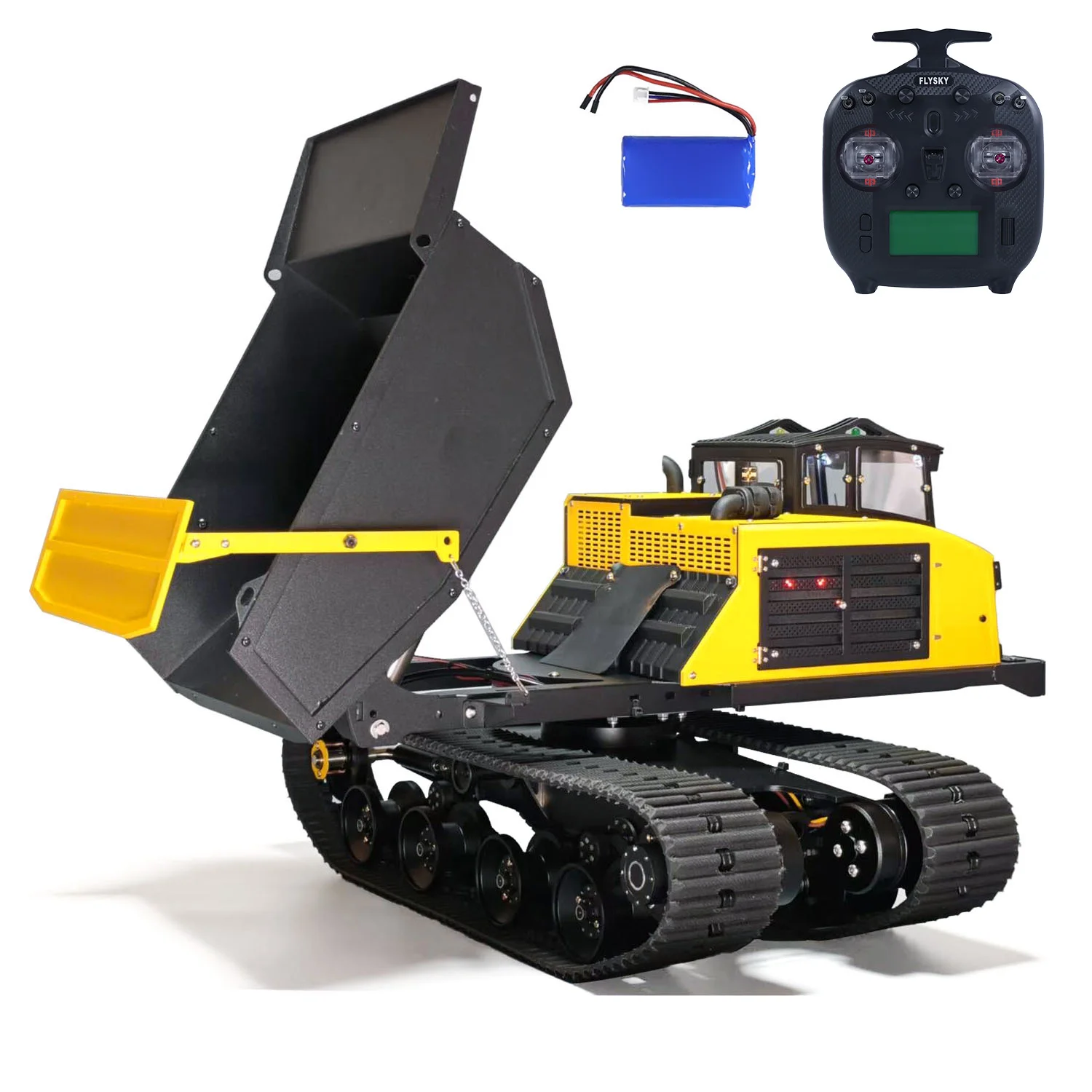 

1/14 Metal Hydraulic Remote Control Dump Truck T14R Panther Crawler Tracked Tipper Construction Machine Light Sound System