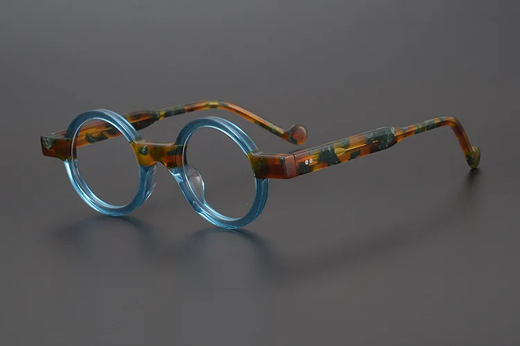 55104 Runde Acetat Brillen Rahmen Männer Myopie Brillen Frauen Optische Gläser Steampunk Brillen – Detail 8