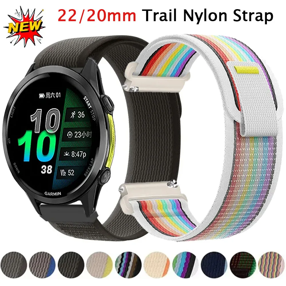 22mm 20mm Trail Sport Nylonarmband für Garmin Forerunner 570 970 165 55 965 955 Armband Garmin Active 6 5 Armband Venu 3 4 45mm