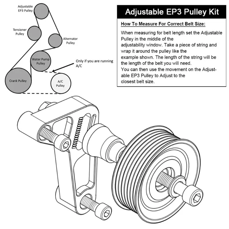 

Комплект ремней Ac29-Belt с регулируемым натяжным роликом EP3 для Honda Civic, Integra, RSX, K24, K-Series, аксессуар для автомобилей
