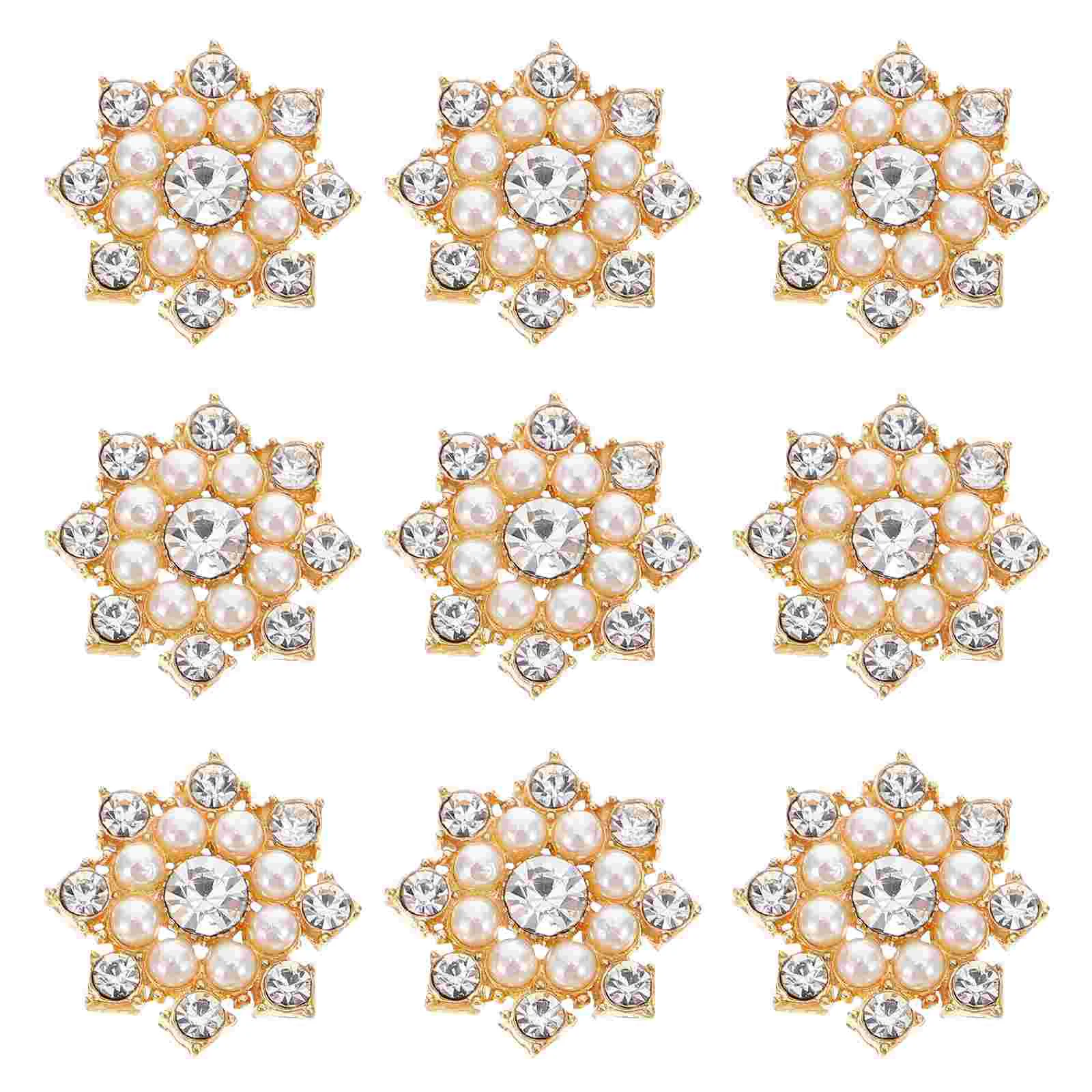 

50 Pcs Rhinestone Pearl Flower Durable Pendants Phone Case Decor Jewelry Making Material Alloy The Chain Creative DIY Props