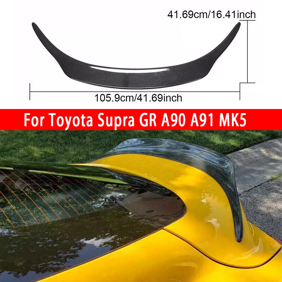 

For Toyota Supra GR A90 A91 MK5 2019+ Carbon Fiber Tail fins Spoiler Auto Car Rear Trunk Spoiler Wing Diffuser ED1 Style body ki
