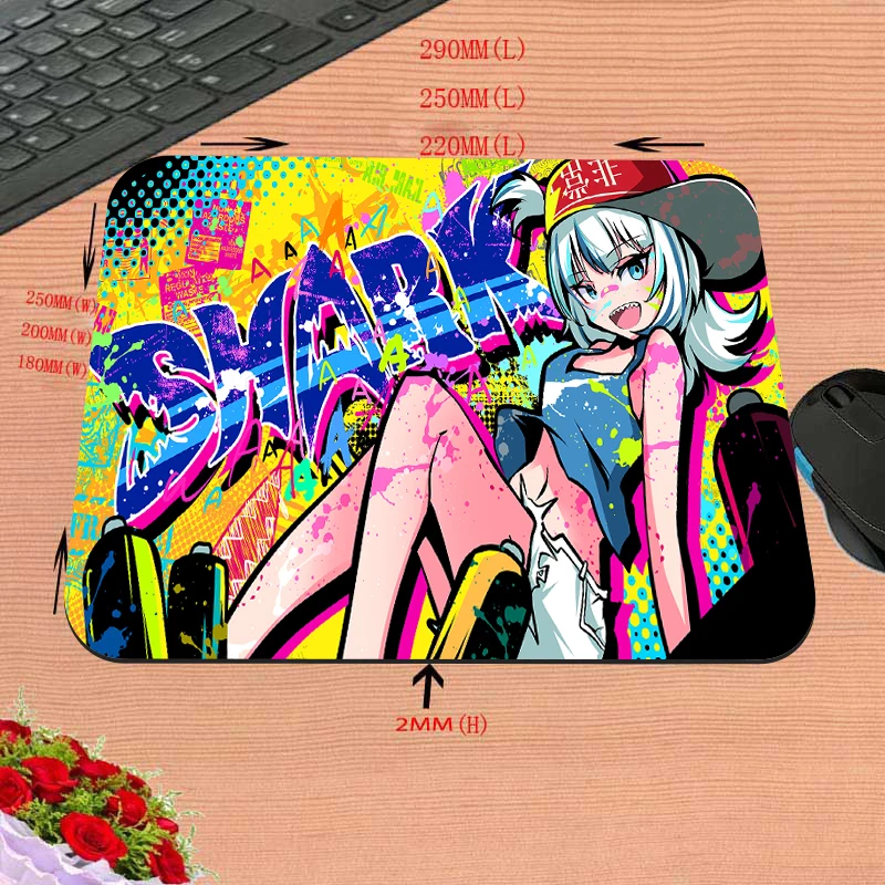 

Small Mouse Pad Gawr Gura Shark Kawaii Mousepad Hololive Anime Rug Living Room Rugs Cute Pad Laptop Desk Carpet Computer Mouse