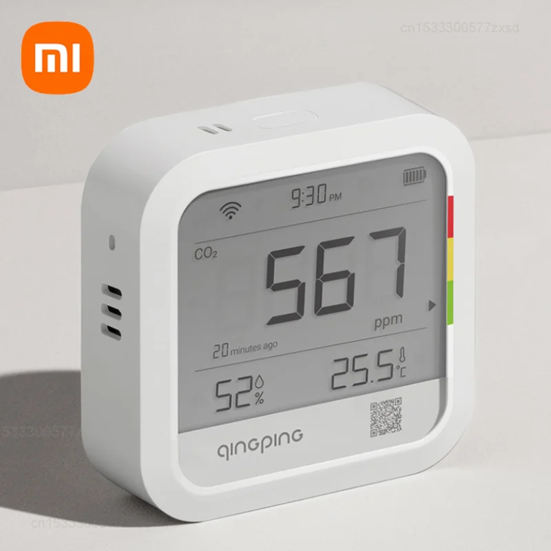 Xiaomi Qingping Thermometer Carbon Dioxide Detector Small-scale Thermometer Hygrometer Indoor Household WIFI Time LCD Display