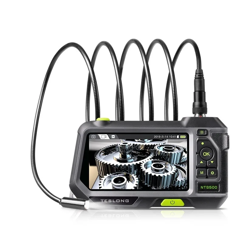 TESLONG NTS500 5.0MP Autofocus Endoscope Camera with 5 Inch IPS Screen Industrial Borescope for Car Inspection