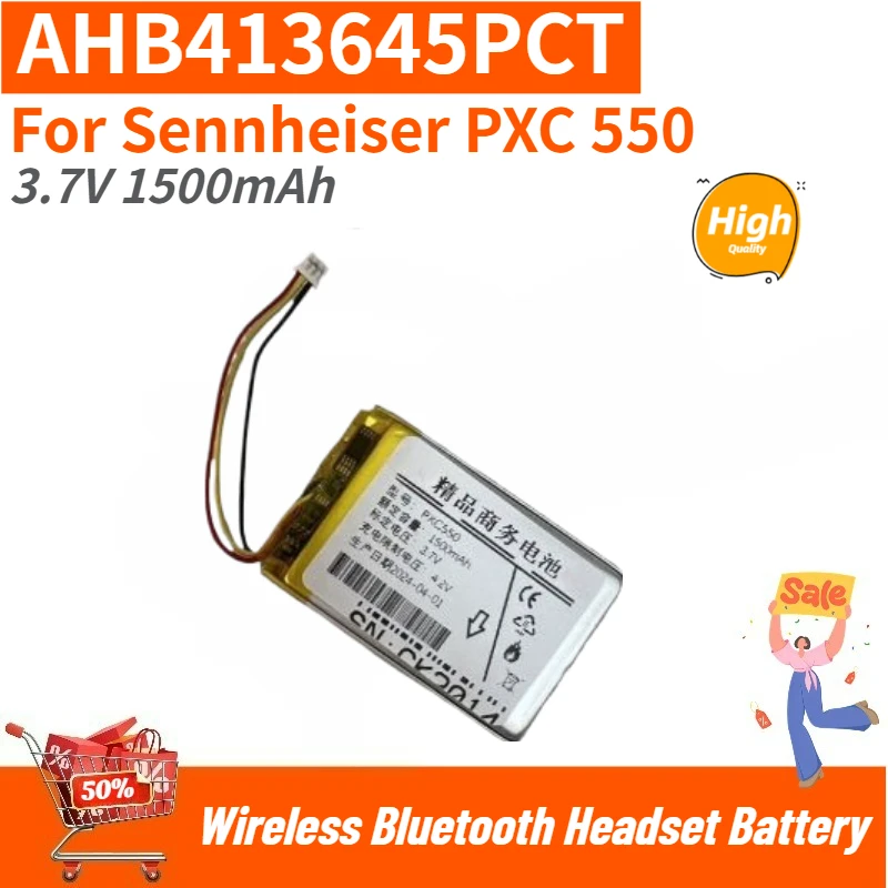 

AHB413645PCT High Quality Battery 3.7V 1500mAh For Sennheiser PXC 550 Wireless Bluetooth Headset Brand New Replacement Battery