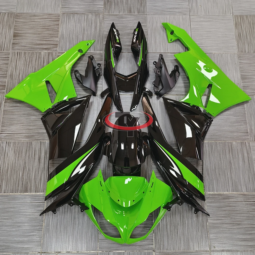 

Bodywork Cowling Motorcycle Full Fairing Kit Injection Bright green black print For Ninja 636 ZX6R ZX 6R 2009-2010-2011-2012