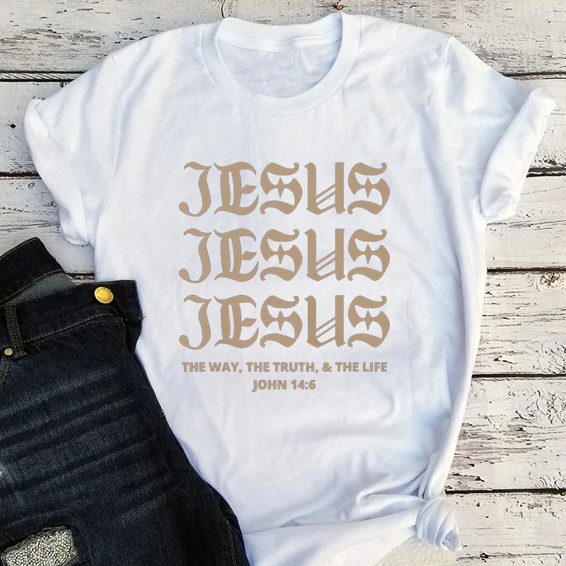 Jesus Shirt Christian Shirts Gothic Vintage Clothes Christian Bible Verse Shirt Aesthetic Clothes Harajuku Tee L