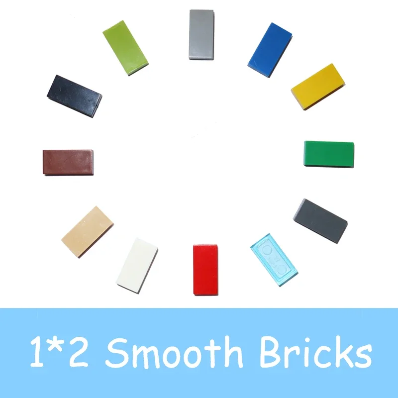 1x2 Bricks Flat Tile Smooth 200PCS 1*2 Building Blocks MOC Assemble Particles 3069 30070 DIY Educational Creative Toy