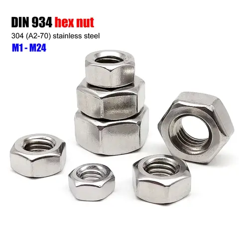 Stainless Steel Hex Nuts M1 to M24 DIN934 HZYUEGOU