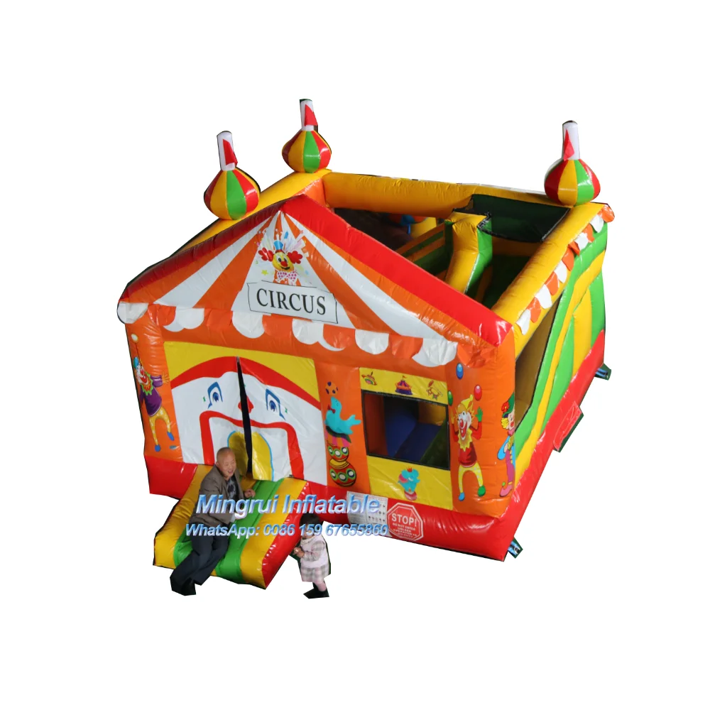 Inflatable Circus Clown Castle, Bouncing House, Bouncer for Rental, 5x5m, 16x16ft