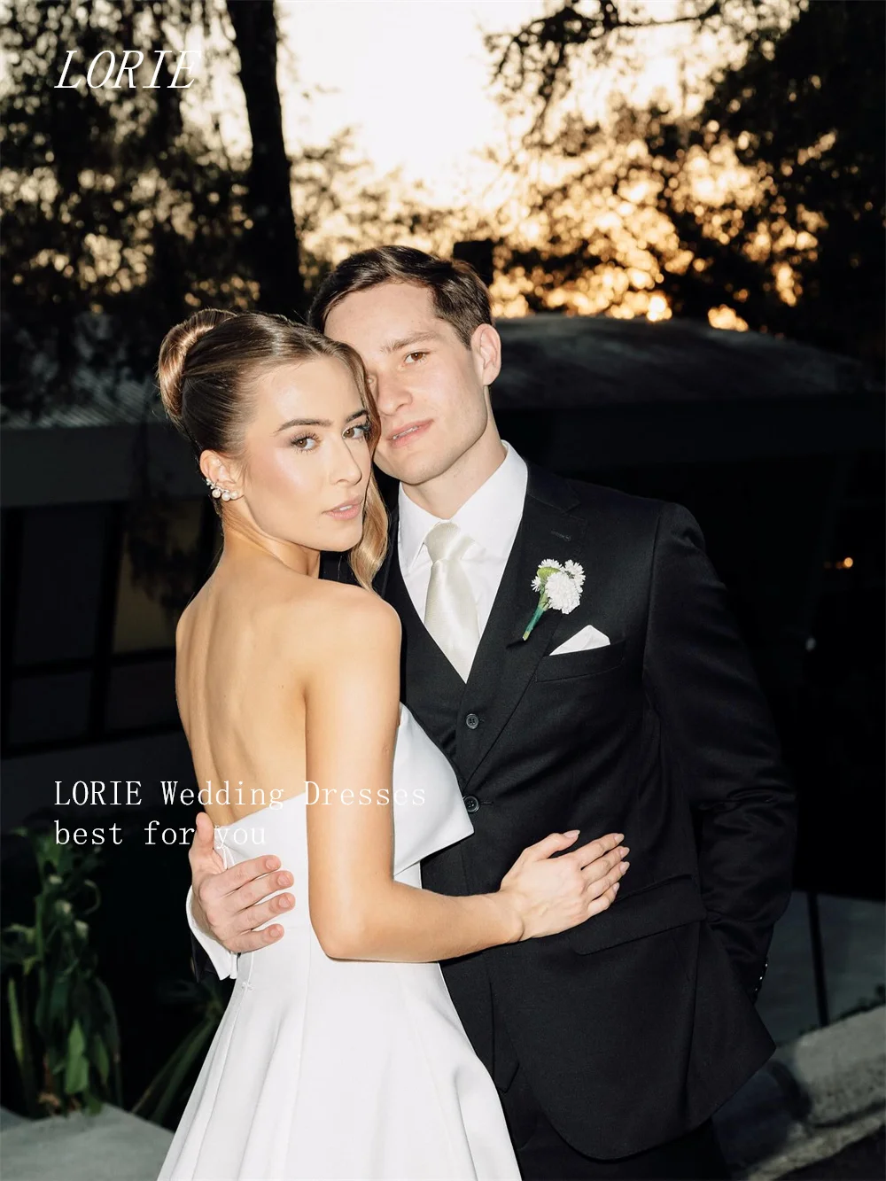LORIE Luxury A Line Wedding Dress Simple Strapless Bridal Dresses Noval Temperament Wedding Gown Customized 2026