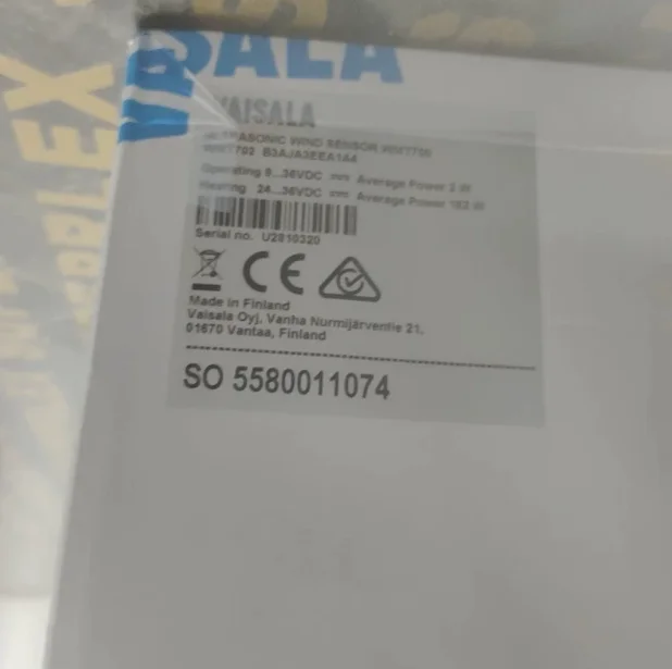 Vaisala Ultrasonic Wind Sensor Model: WMT702 Serial Number: U2810320 Operating Voltage: 9–36