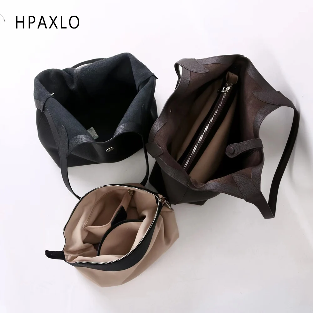 حقيبة يد عصرية من الجلد المحبب بالكامل وواسعة لعمال المكتب أنيقة وبسيطة وفريدة من نوعها حقيبة كتف مميزة حقيبة راقية