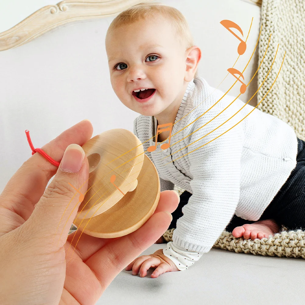 

6 Pcs Wooden Castanets Percussion Instrument Small Handheld Musical Instruments for Kids Waving Board Party Favors