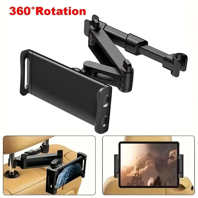 

Telescopic Car Rear Pillow Phone Holder 360° Rotating Bracket Car Back Seat Stand Headrest Bracket Universal Holder Accessories