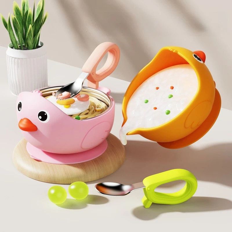 

Baby Complementary Food Bowl Baby Special Silicone Bowl Eating Training Suction Cup Bowl Anti-drop and Anti-scalding Children