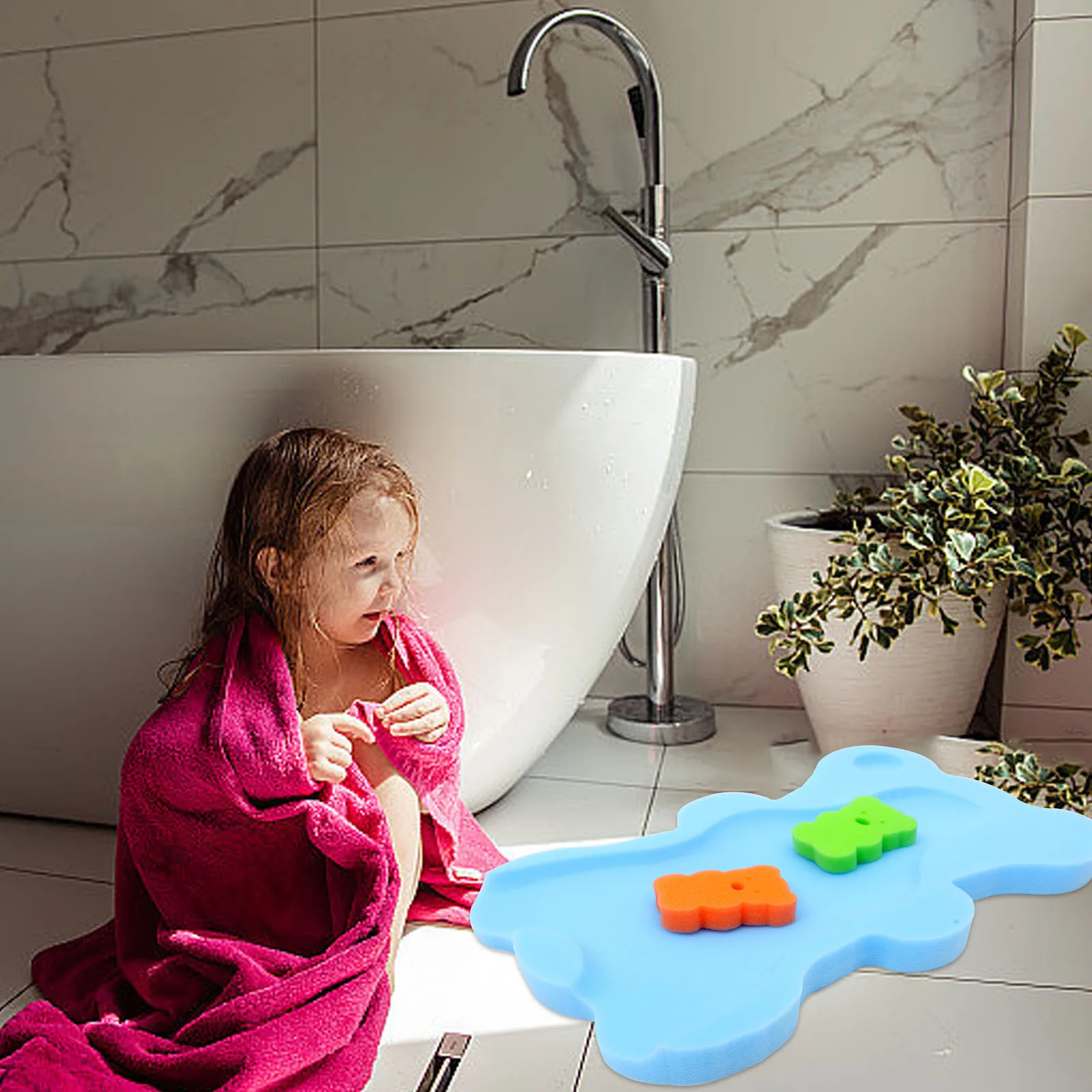 

Baby Bath Mat Non slip PU Cartoon Newborn Infant Baby Bath Sponge Mat Bathing Pad Bright om Accessories