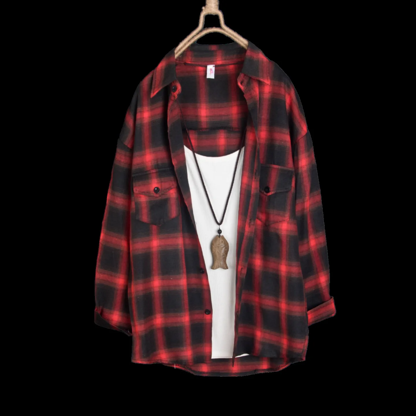 Camisa xadrez jaqueta de comprimento médio solta exterior estilo casual manga comprida camisa de algodão e linho blusas femininas primavera e verão