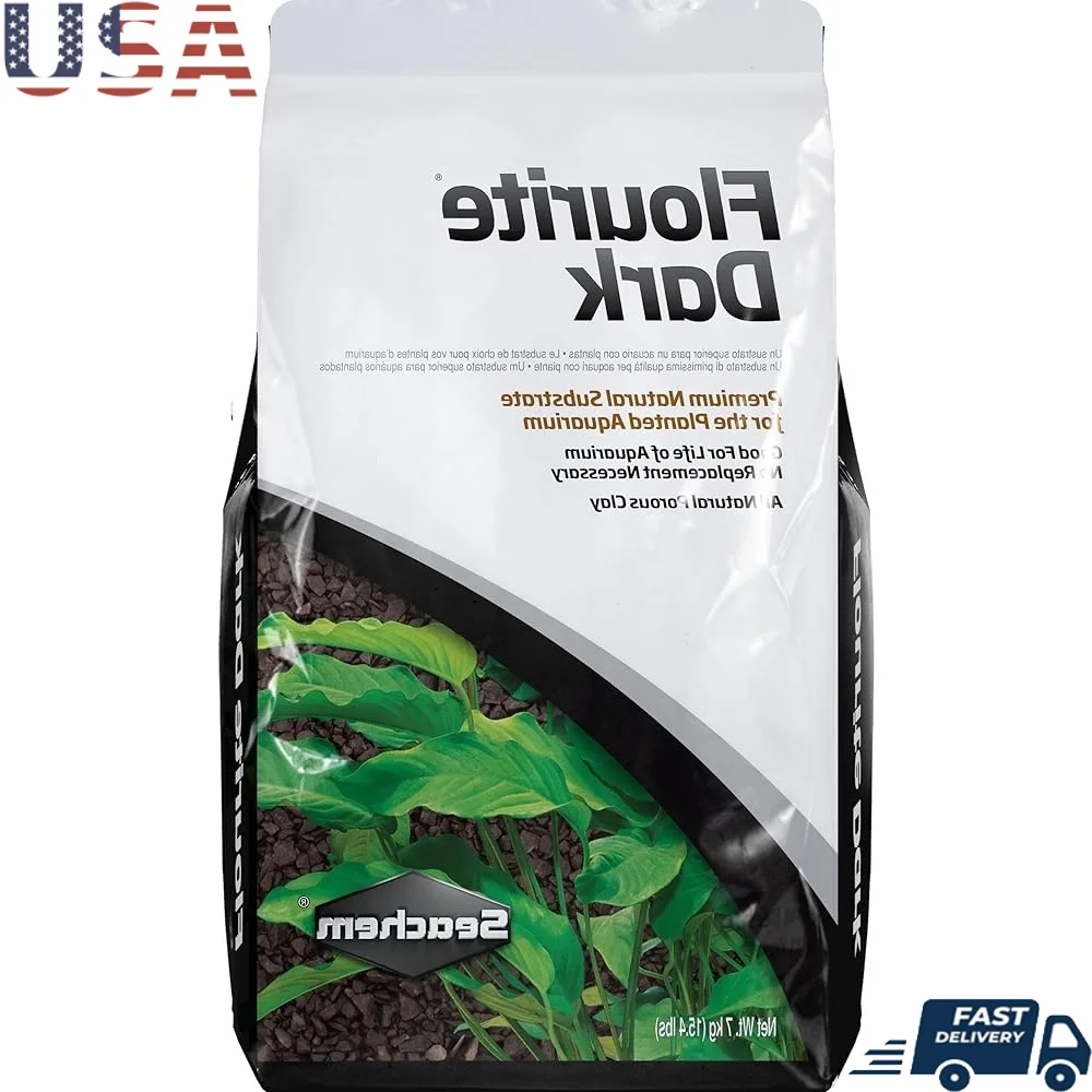 

Flourite Dark Gravel 7 kg Ideal Planted Aquariums Granules No Laterite Required Safe Freshwater Tanks Mix with Other Substrates