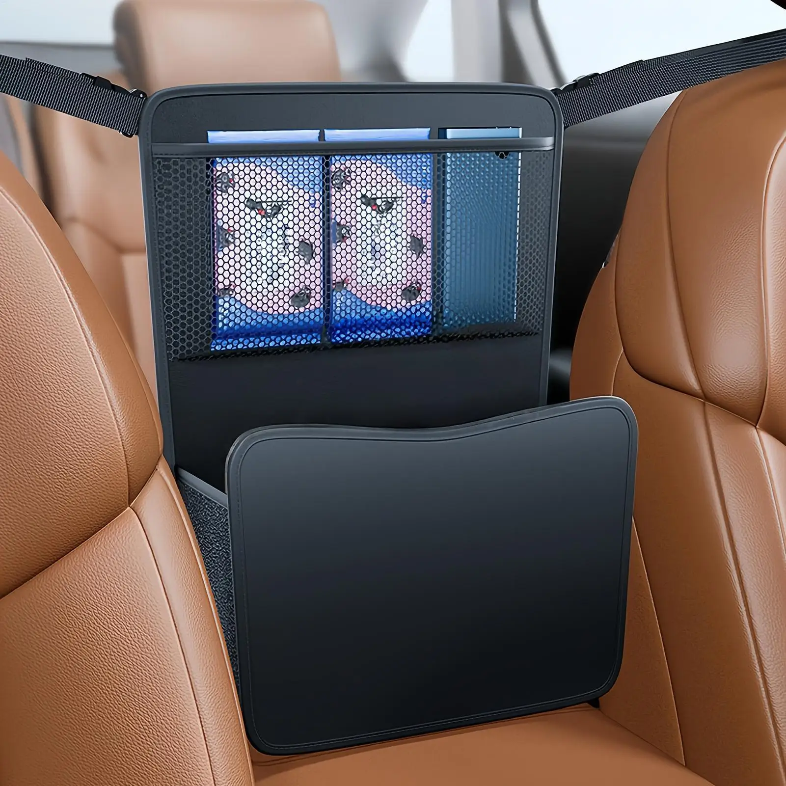 

Органайзер на переднее сиденье автомобиля, многофункциональный держатель для консоли, органайзер для хранения между передними сиденьями для телефонов, карт, воды