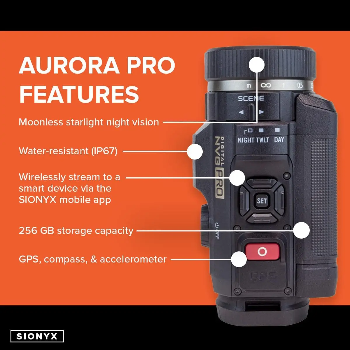 Aurora PRO Color Digital Night Vision Camera & Kits – Aurora PRO, WiFi,  & GPS,  Card, Waterproof