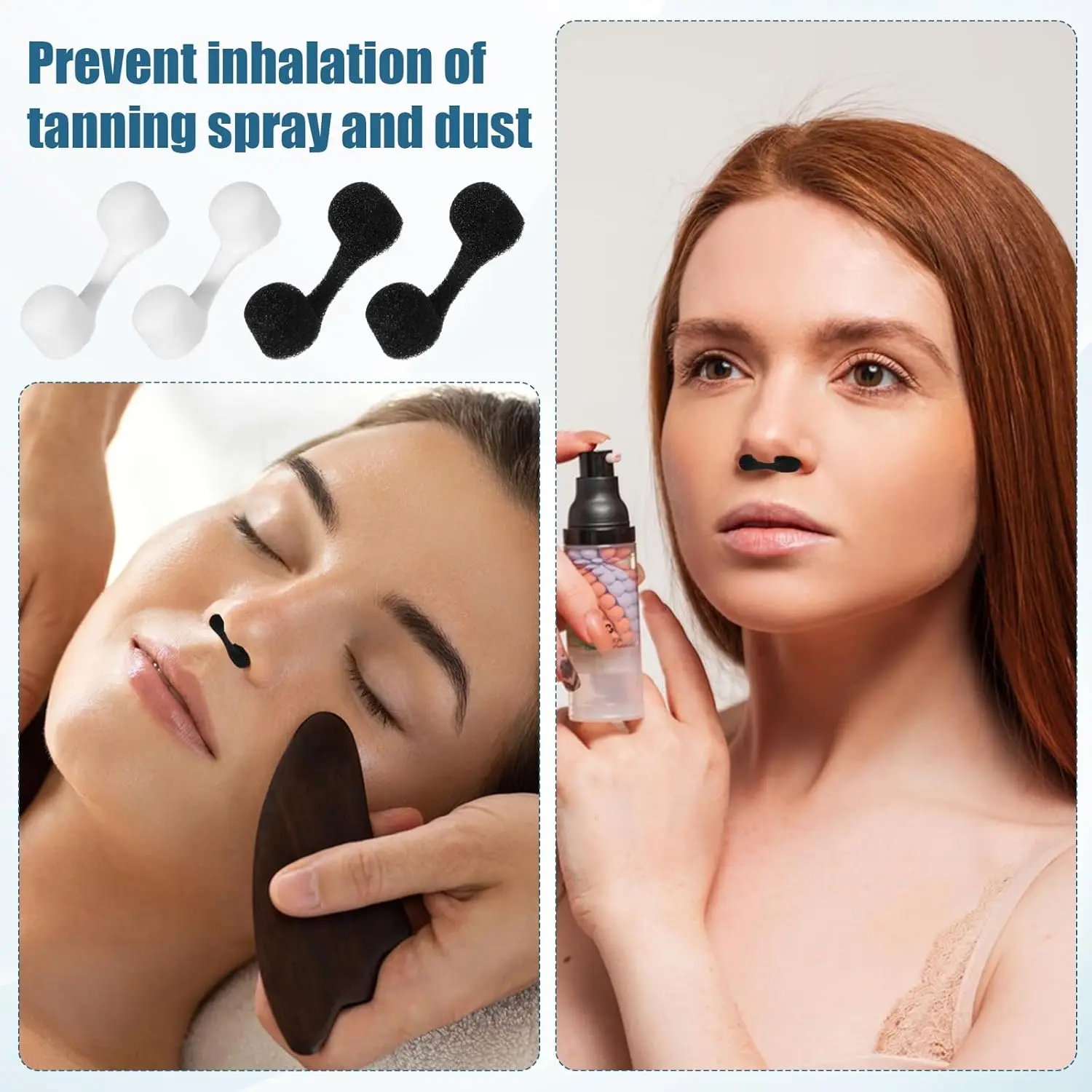 nasal filters, disposable sponge nasal dust filter, suitable for spray tanning, no light outdoor nasal protection