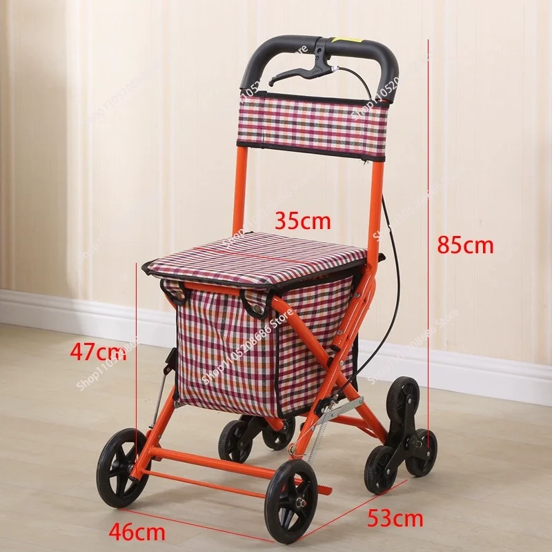 For The Trolley Can Sit on The Four-wheeled Elderly Shopping Cart  To Help The Light Folding Shopping Cart