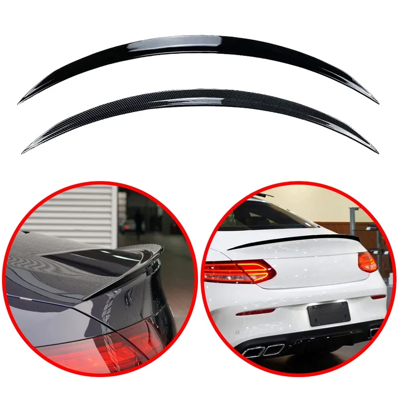 

For Mercedes-Benz C-Class W205 C63 C200 C300 Coupe 2016 2017 2018 2 Door ABS Spoiler Glossy Black Or Carbon Fiber Look Body Kit