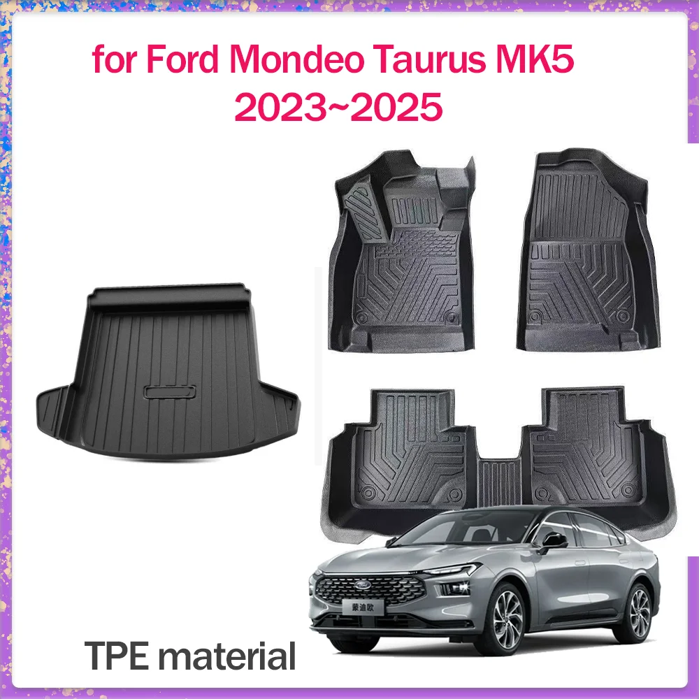 

Автомобильный коврик для Ford Mondeo Taurus MK5 ST-Line 2023 ~ 2025 TPE, внутренняя подкладка для ног, водонепроницаемый коврик для багажника, аксессуары на заказ