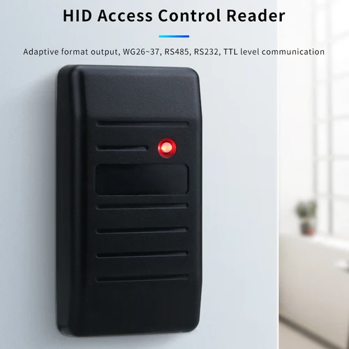 Imagen 2 del producto Lector de tarjetas RFHID impermeable para exteriores 125KHZ Wiegand 26-37 salida de formato adaptable RS485 RS232 comunicación de nivel TTL pequeño oculto