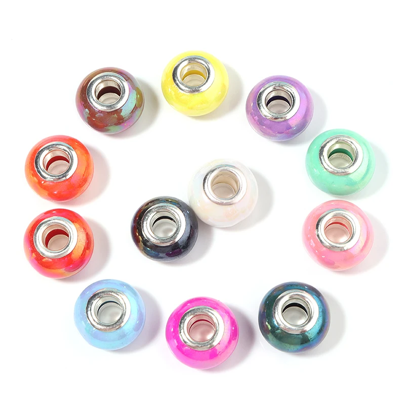 20Pcs Resin Round Beads for DIY Bracelet and Necklace Making