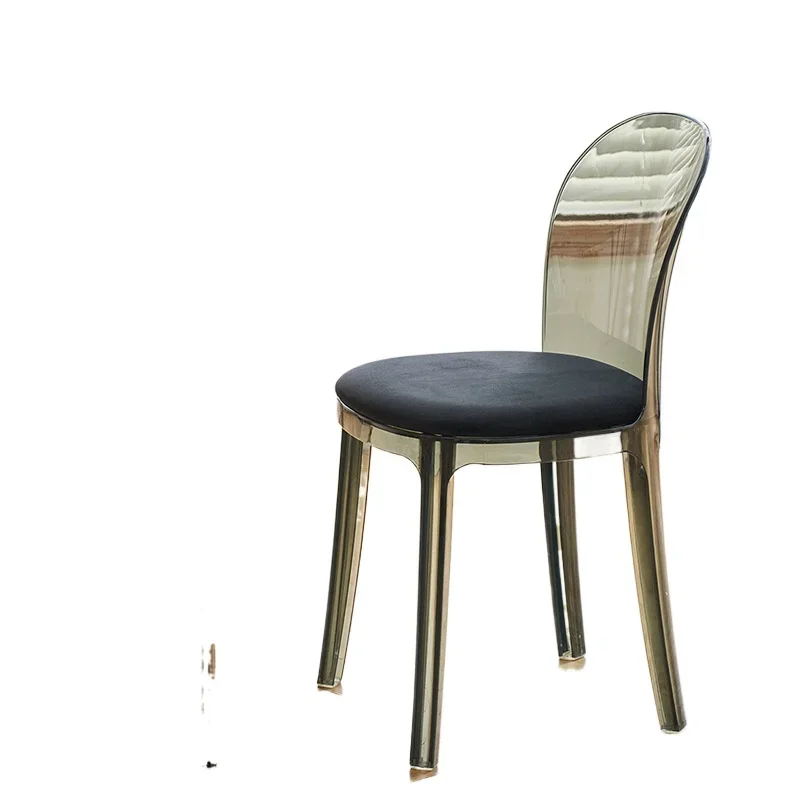 Chaise transparente décontractée, chaise de salle à manger en plastique acrylique et cristal, mode simple et moderne, chaise de bureau, chaise de négociation