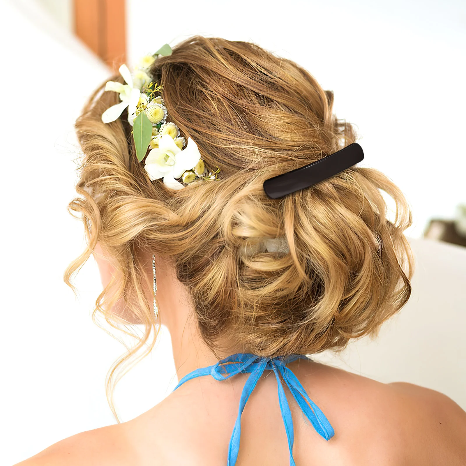 

3pcs Fashionable Vintage Barrette Snap Barrettes Resin Stainless Steel Women Accessories Decorative Metal Hair Clips Ponytail