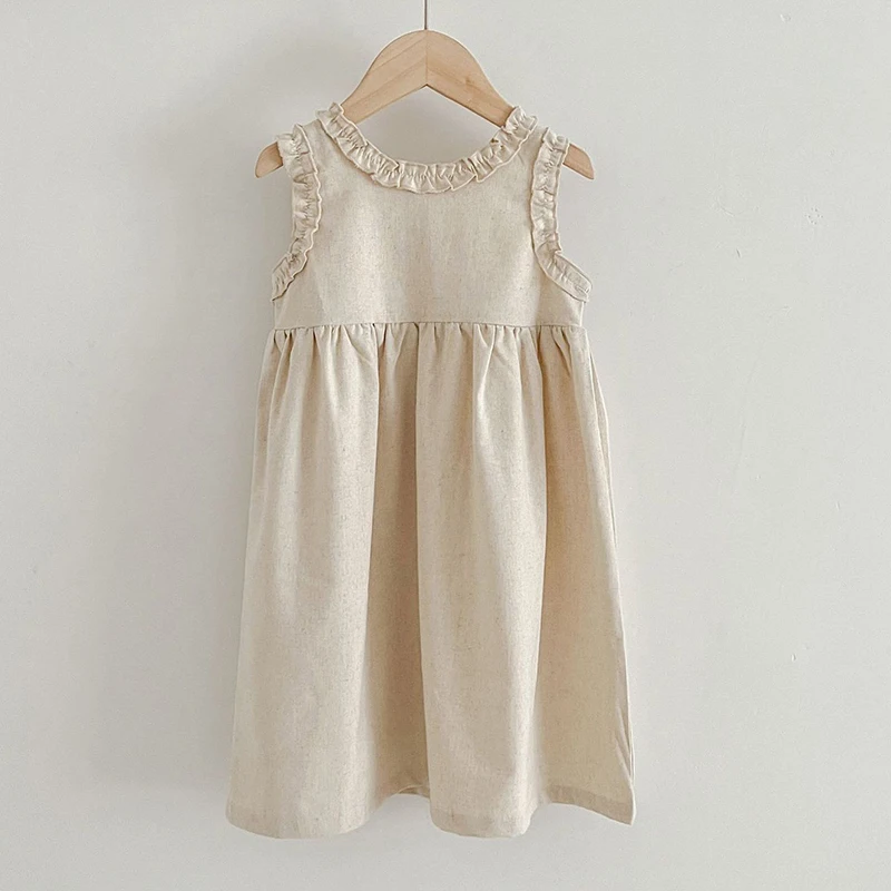 Newborn Toddler Baby Girls Pure Color Jumpsuit Summer Sweet Baby Girls Sleeveless Kids Princess Dress Girls Sister Clothes