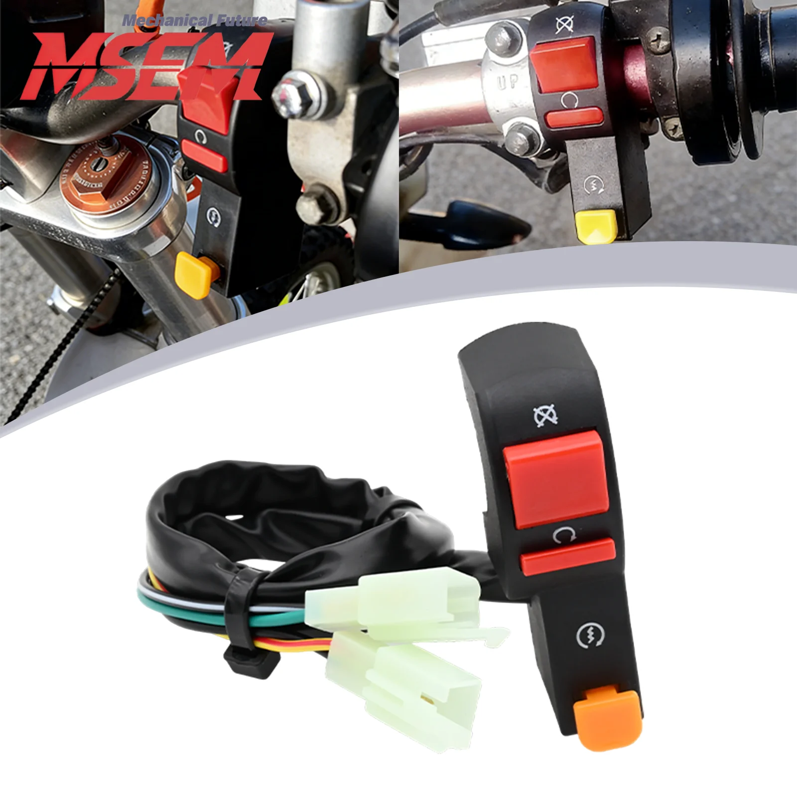 1 Pcs Moto Electric Start Stop on Off Button Kill Handlebar Switch for Honda Kawasaki Suzuki Yamaha 50cc-450cc Motocross ATV