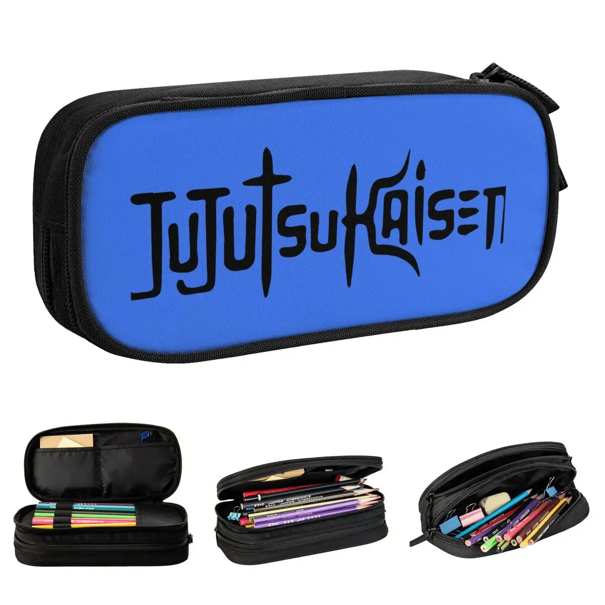 Jujutsu Kaisen-estuches de lápices con logotipo creativo, bolígrafos para niñas y niños, bolsa de almacenamiento grande, suministros escolares, accesorios para regalos