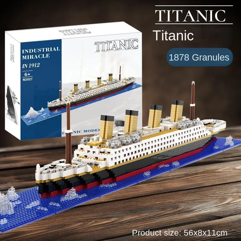 The model of Titanic cruise ship is difficult to assemble and puzzle.