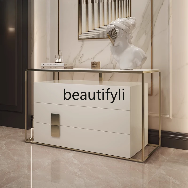 

Italian light luxury, villa entrance foyer decorative porch cabinet, bedroom locker, aisle dining side cabinet