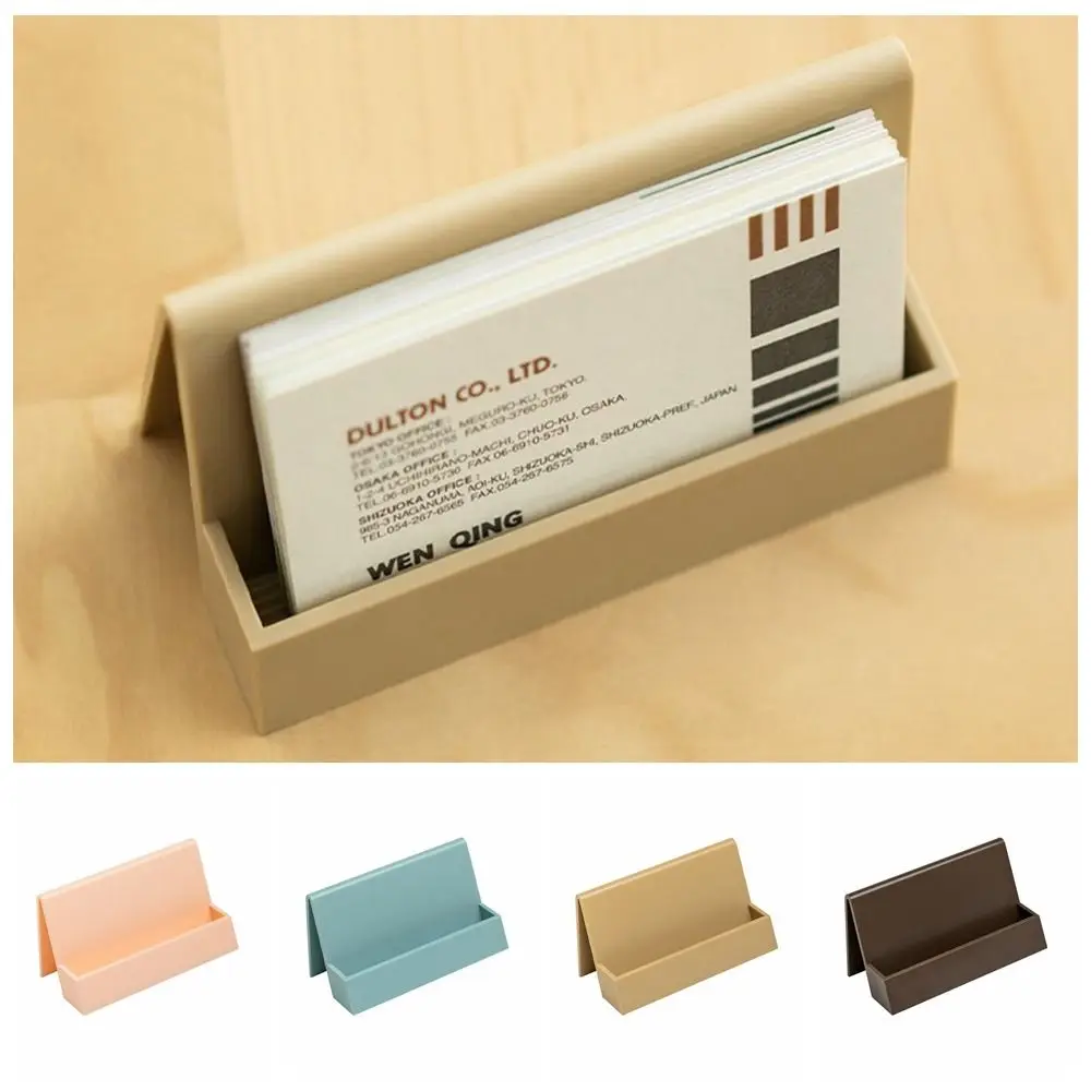

Simple Non-slip Business Card Holder Durable Plastic Cards Display Box Inclined Desktop Storage Box Counter