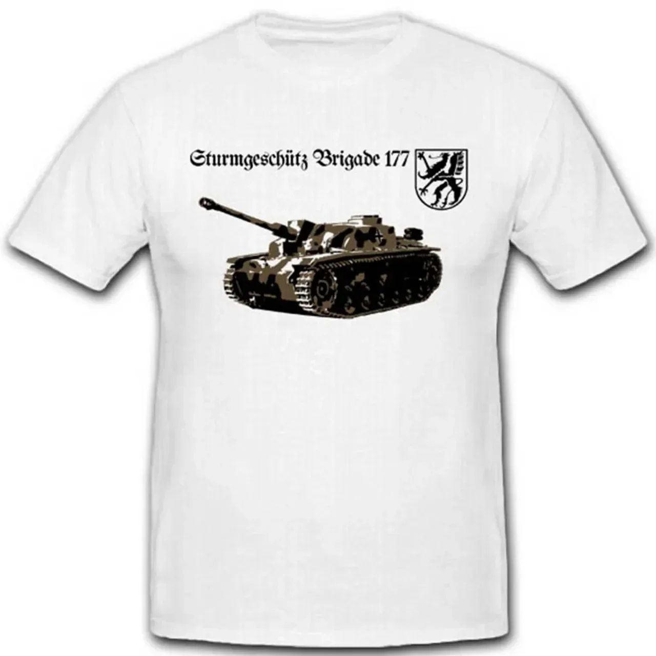 

Sturmgeschutz Brigade 177 Unit Panzer T-Shirt 100% Cotton O-Neck Summer Short Sleeve Casual Mens T-shirt Size S-3XL