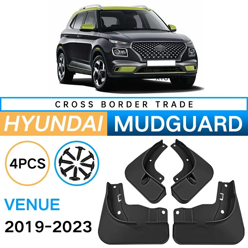 4pcs For Hyundai Venue 2019 2020 2021 2022 2023 2024 2025 Car Mud Flaps Splash Guards Fender Front Rear Mudguards Accessories