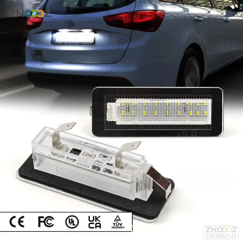 2pcs NO Error LED Number License Plate Light Canbus For Benz smart Fortwo Coupe/Convertible 2007-2015 451,2004-2007 450