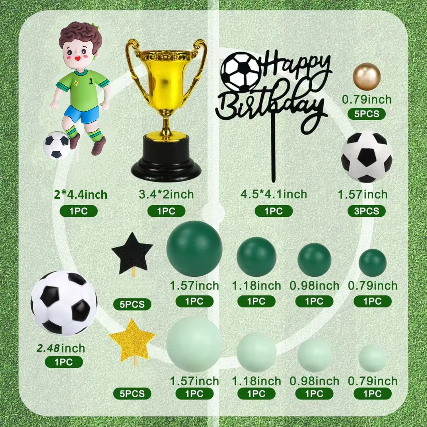 Fußball Tortendekoration Fußballspieler Figuren Dekorationen für Fußball Sport Geburtstag Zubehör – Detail 2