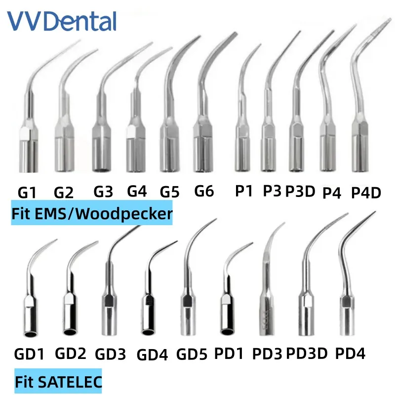 

VV Dental Ultrasonic Scaler Tips Remove Calculus,Bacterial Supragingival/Subgingival Teeth Cleaning Fit EMS/Woodpceker/Satelec