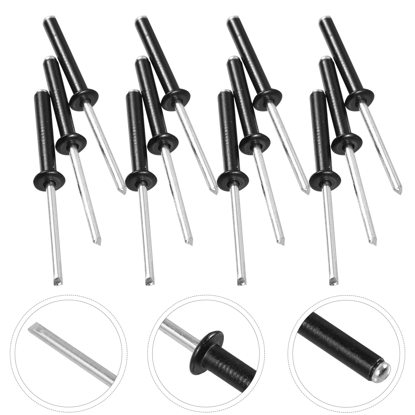 50Pcs Aluminum Round Head Rivets Professional Durable Fastening for Metal Sheet Door Gutter Repair Pop Rivet Set