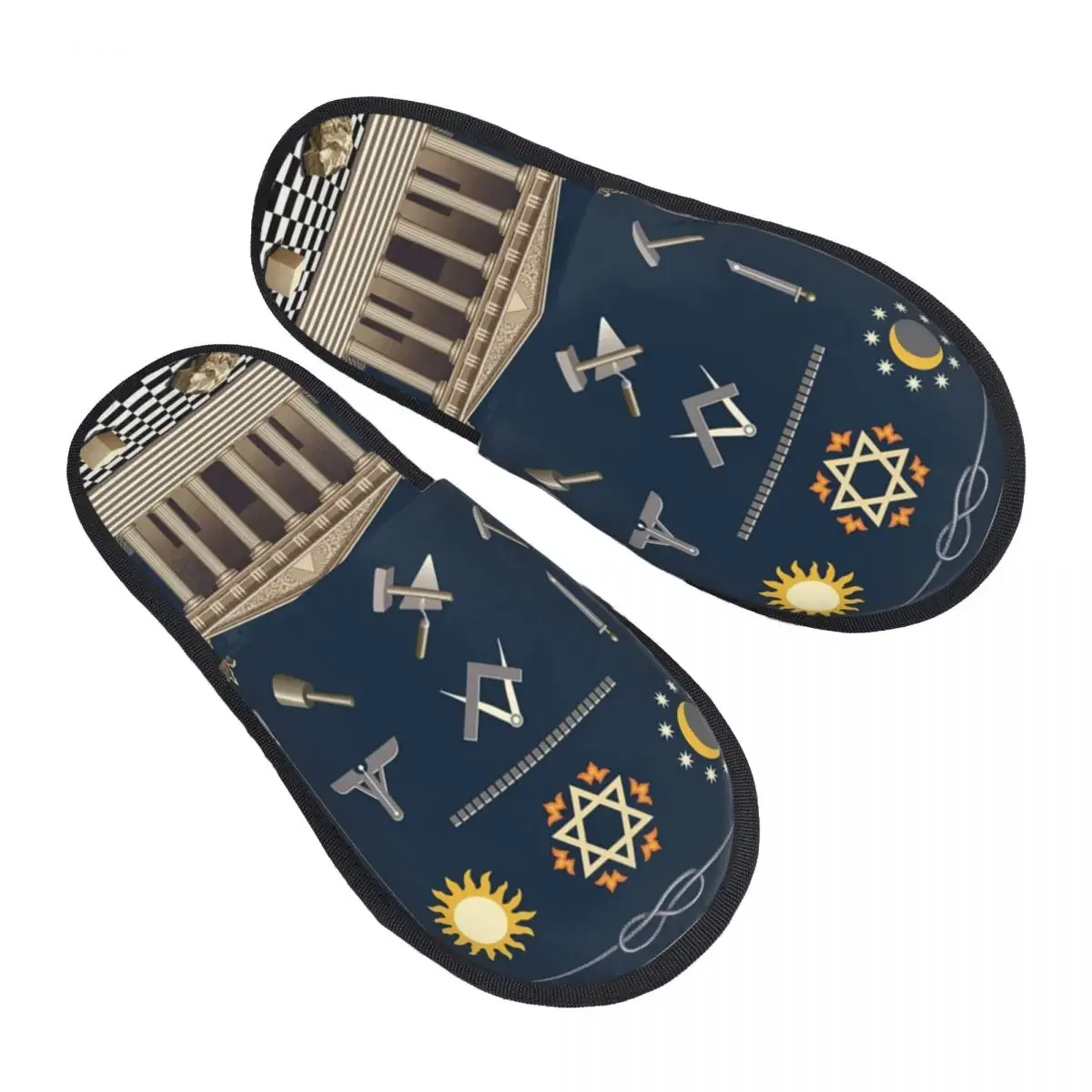 Freemasonry Work Board House Slippers Women Soft Memory Foam Masonic Slip On Hotel Slipper Shoes