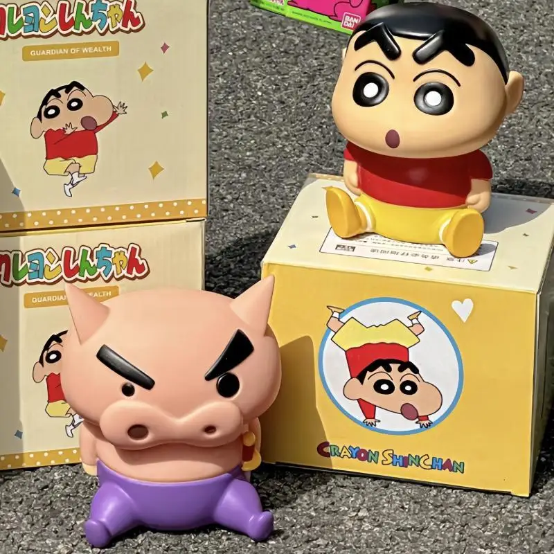 

13cm Crayon Shin-Chan Piggy Bank Noob Zaemon Anime Figures Hollow Jingpin Pvc Doll Trendy Ornaments Collectible Toy Kid Gifts