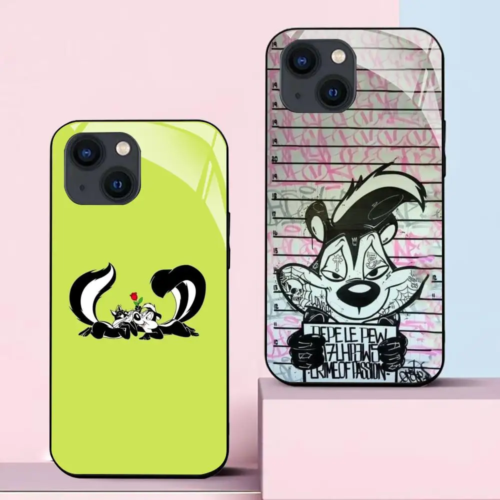 Funda de teléfono de dibujos animados P-Pepe Le Pew para IPhone 16 15 14 13 12 11 Pro Max Plus Mini Magsafe espejo cubierta magnética inalámbrica